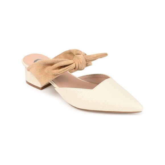JOURNEE COLLECTION Womens Beige Boxed Melora Toe Block Heel Slip On Mules 6 M